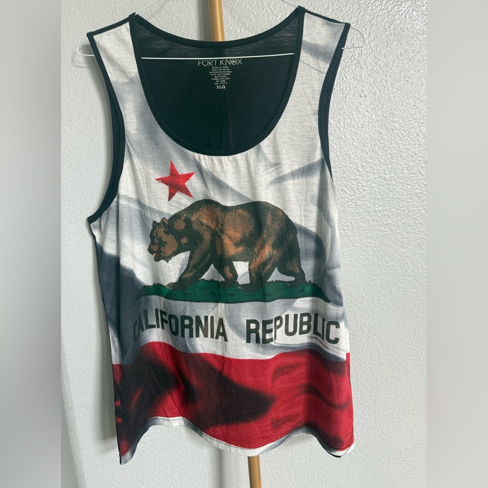 Fort Knox California Republic Bear Design Tank Top - size XL